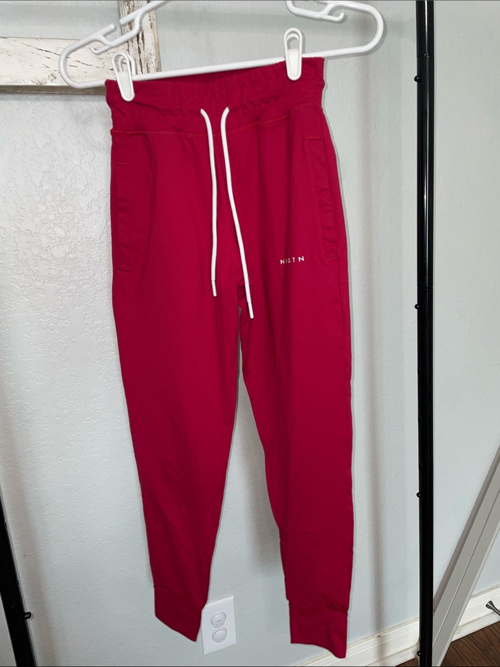 Red NVGTN Drawstring Joggers with Side Pockets